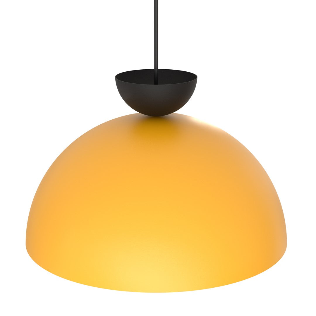 Lunaro 1-light pendant lamp, black and orange