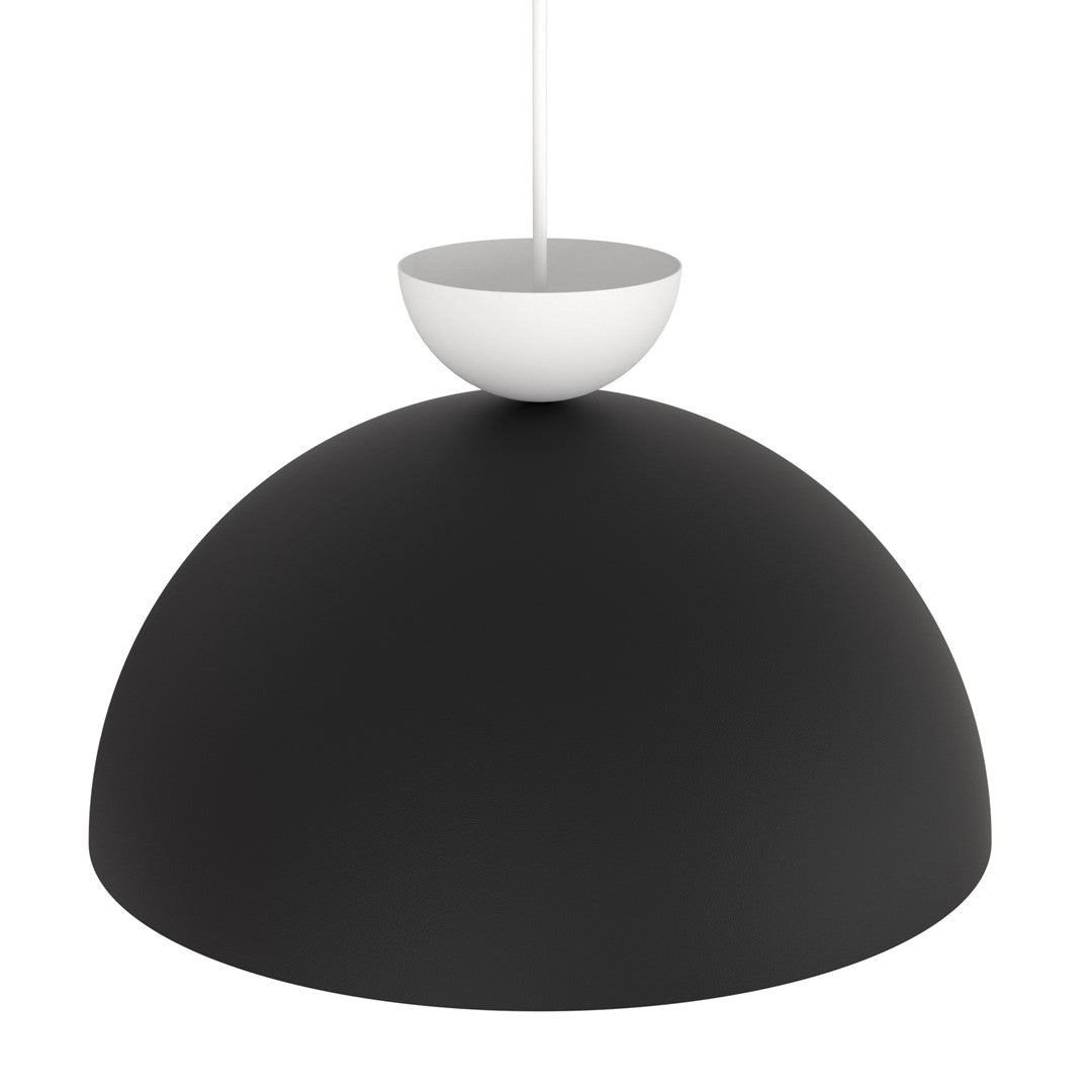Lunaro 1-light pendant lamp in black and white, size L