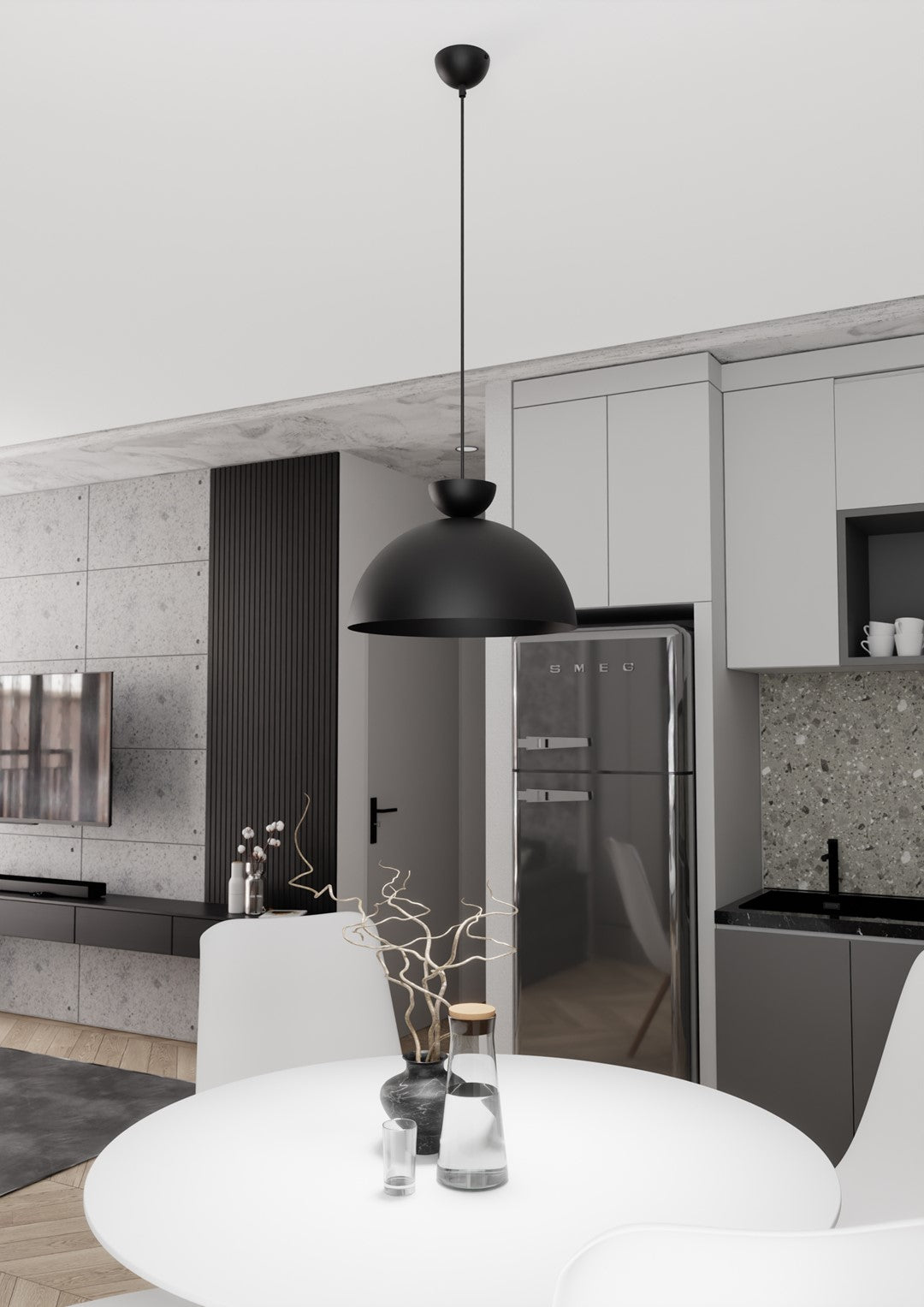 Lunaro 1-light black pendant light