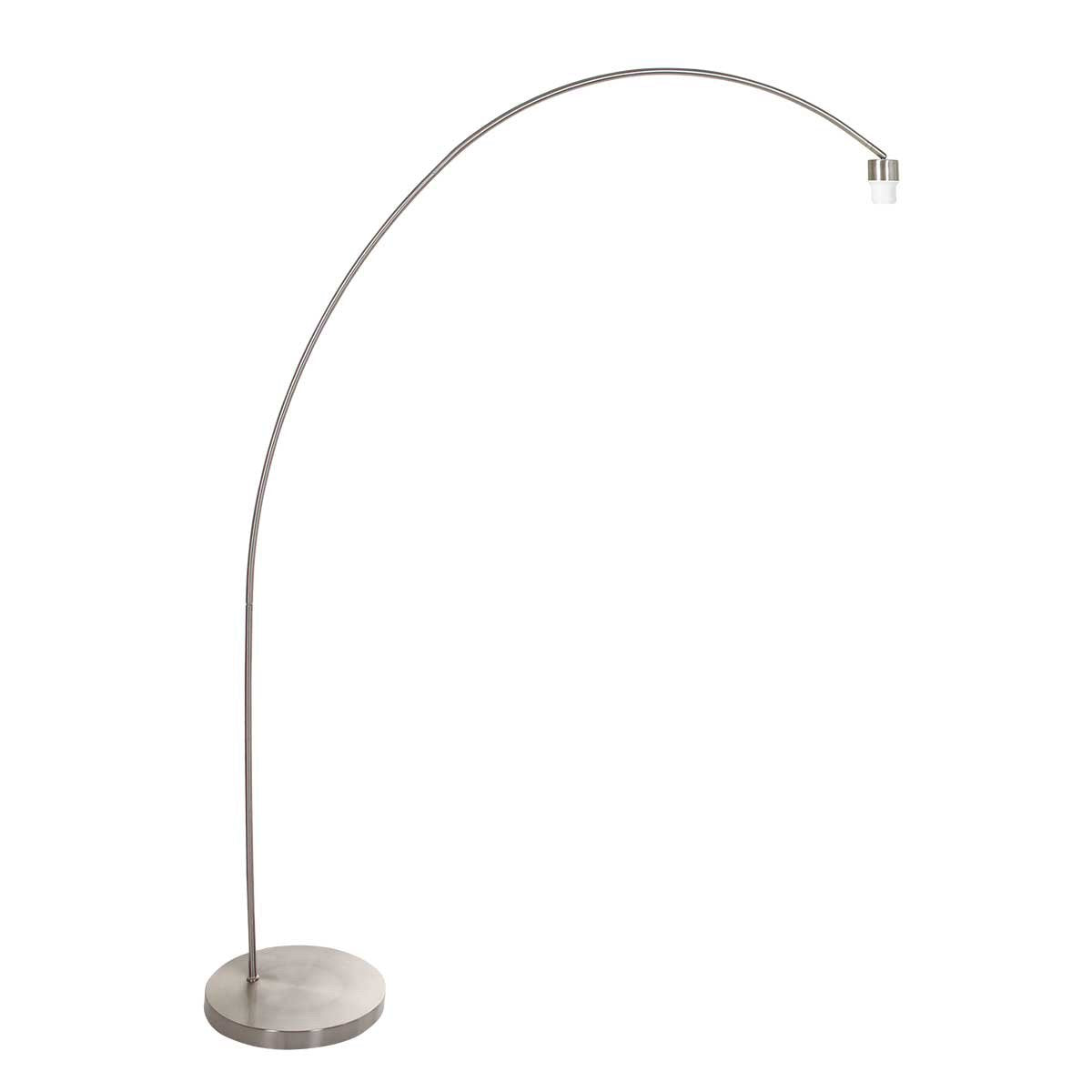 Vue de trois quarts du luminaire sur fond blanc, tige fine et socle plat