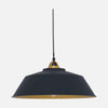 Black and gold chandelier, height-adjustable Ø 42 cm lampshade, living room | Novéa