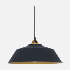 Black and gold chandelier, height-adjustable Ø 42 cm lampshade, living room | Novéa