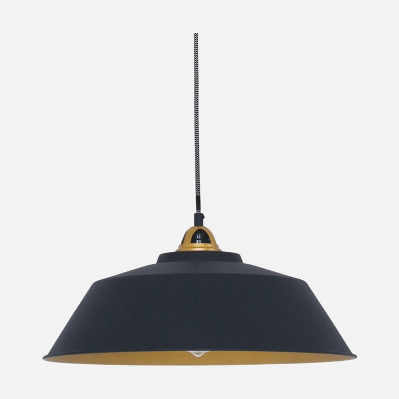Black and gold chandelier, height-adjustable Ø 42 cm lampshade, living room | Novéa