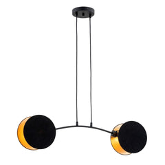 Black and gold 2-light pendant lamp