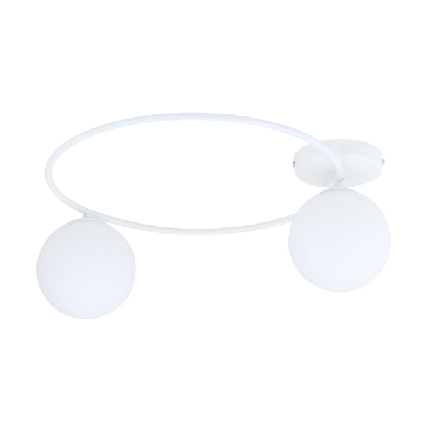Sopra 2-light flush mount white, opal glass