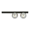 Fit 2-light flush mount black, graphite glass