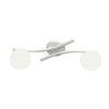 Opus 2-light pendant, white, opal glass