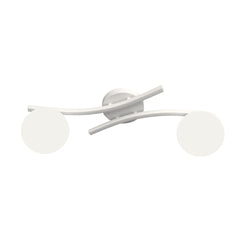 Opus 2-light pendant, white, opal glass