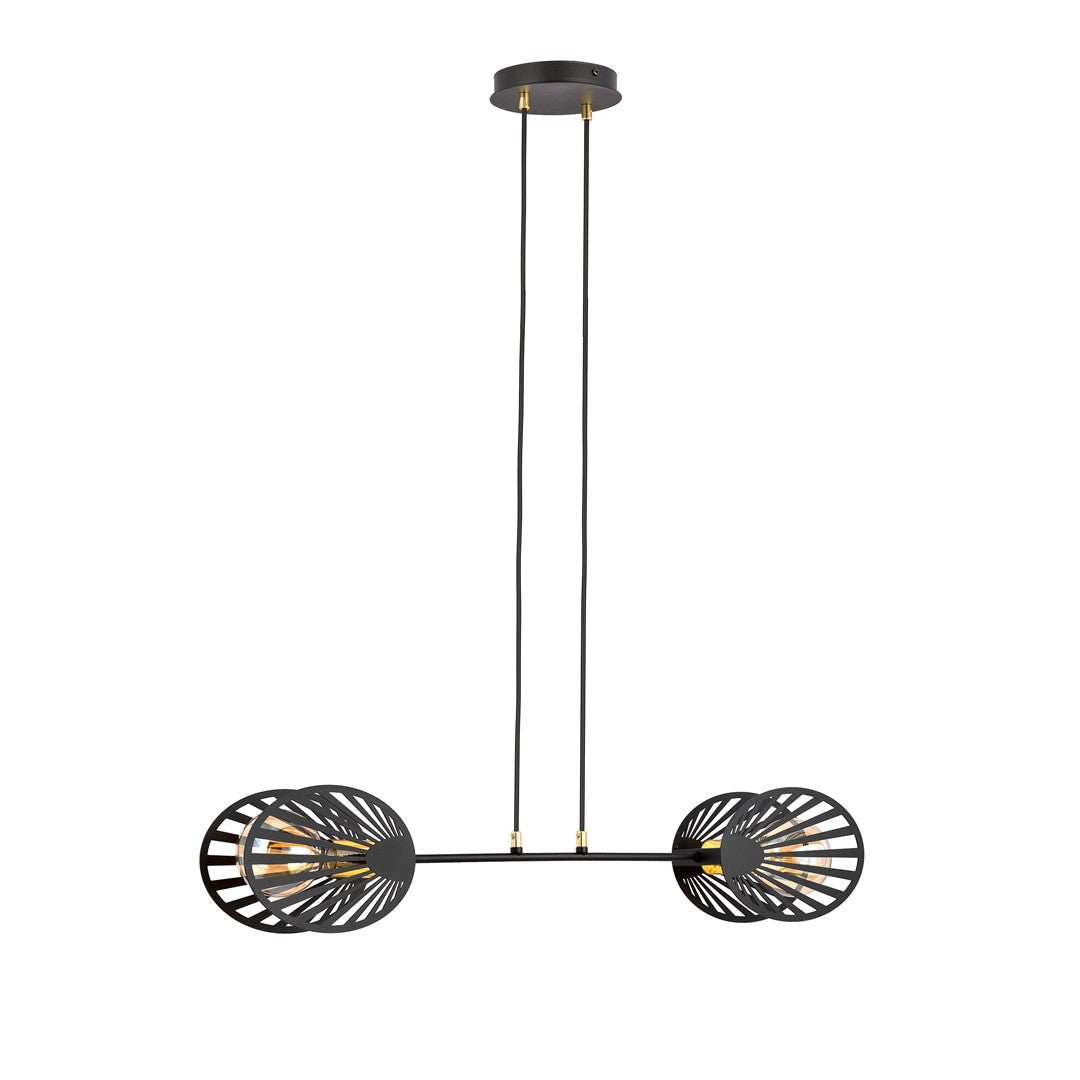 Playa 2-light black pendant light