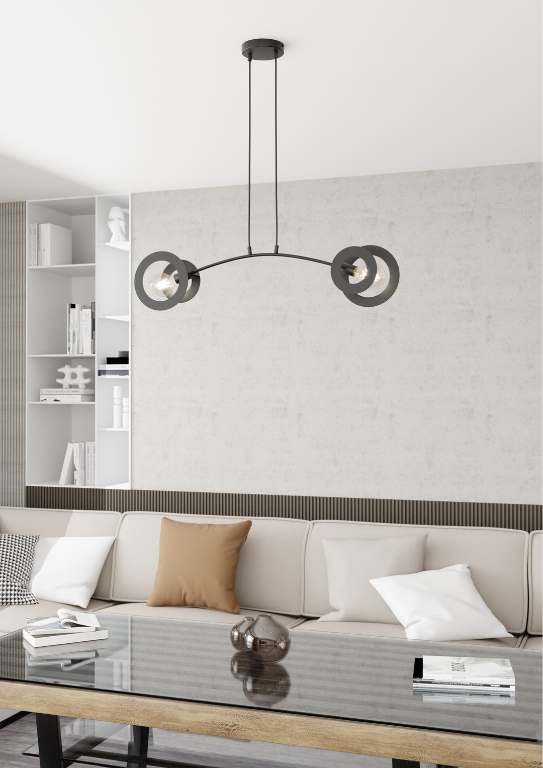 Euphoria 2-light pendant, black