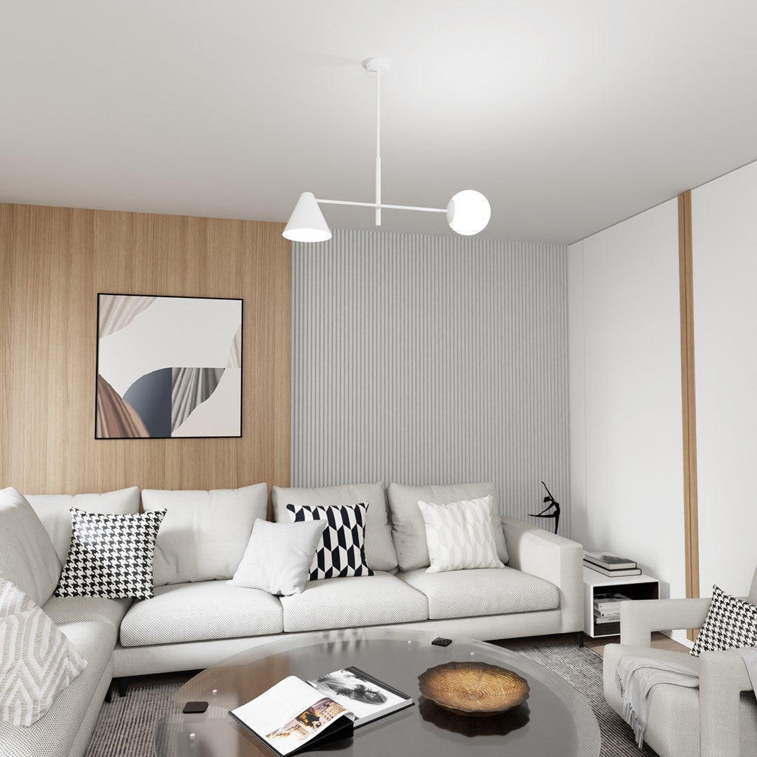 Hermes 2-light chandelier white