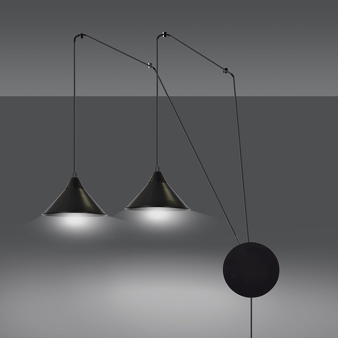 Abramo 2-light black pendant light