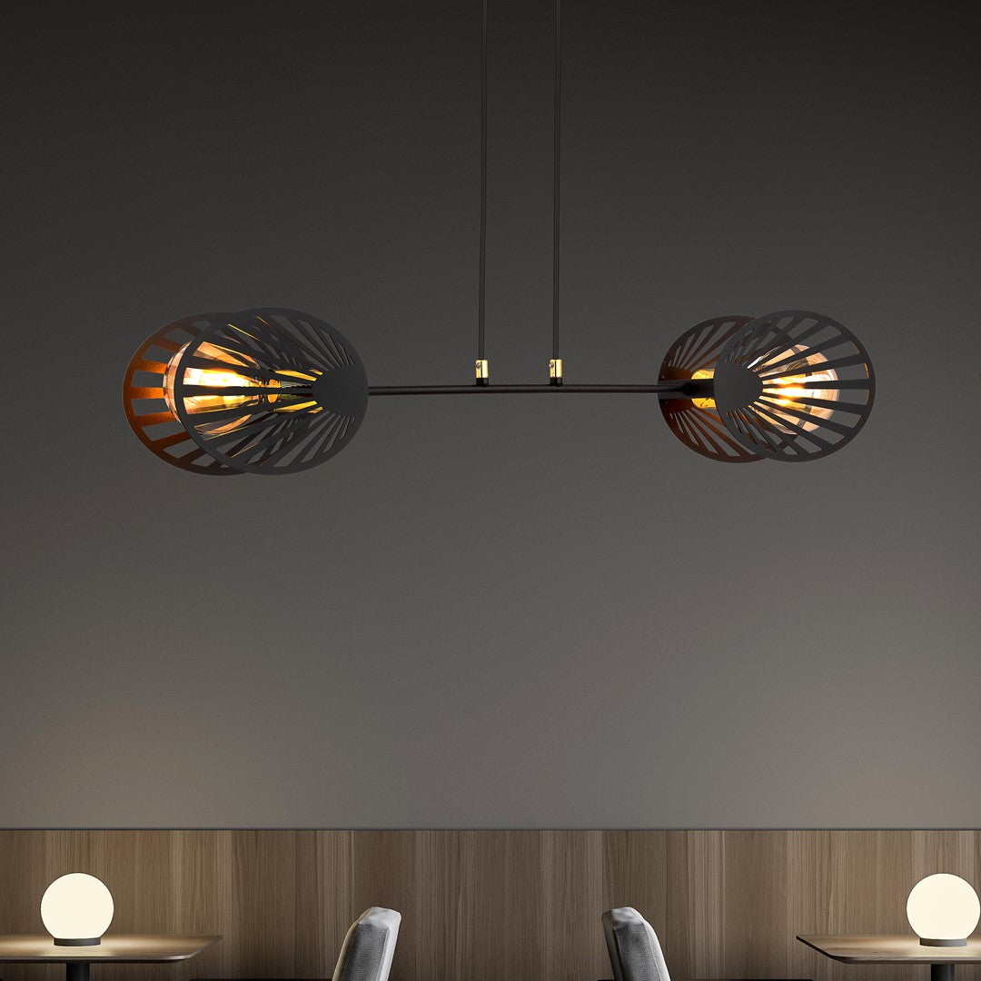 Playa 2-light black pendant light
