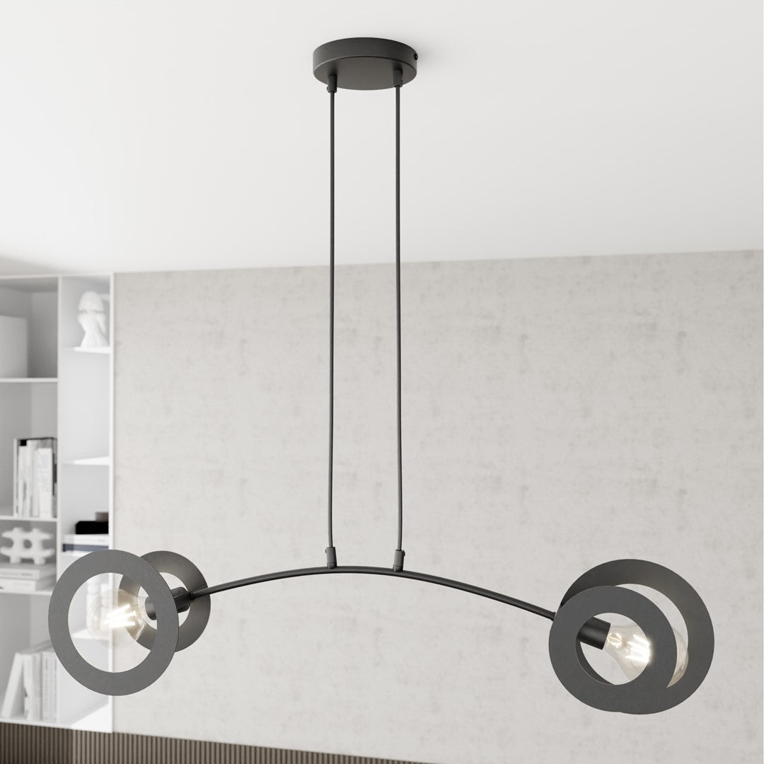 Euphoria 2-light pendant, black