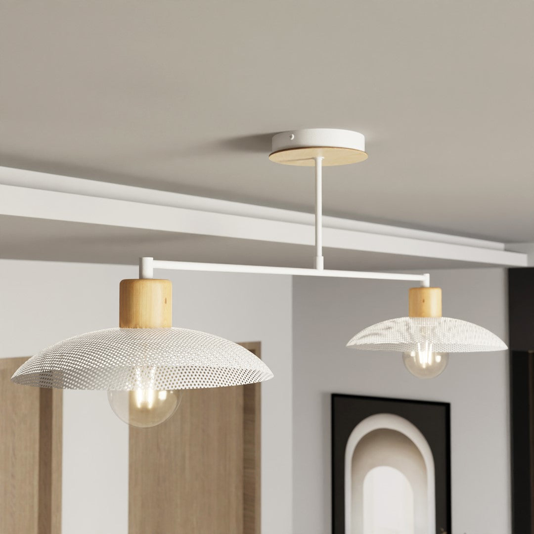 Kobe 2-light white pendant light