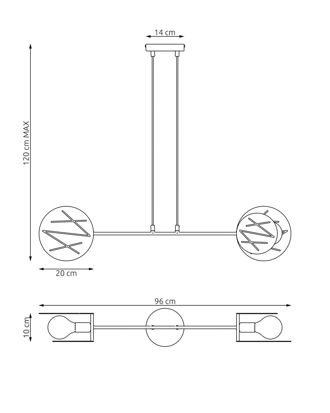 Xotic 2-light black pendant light