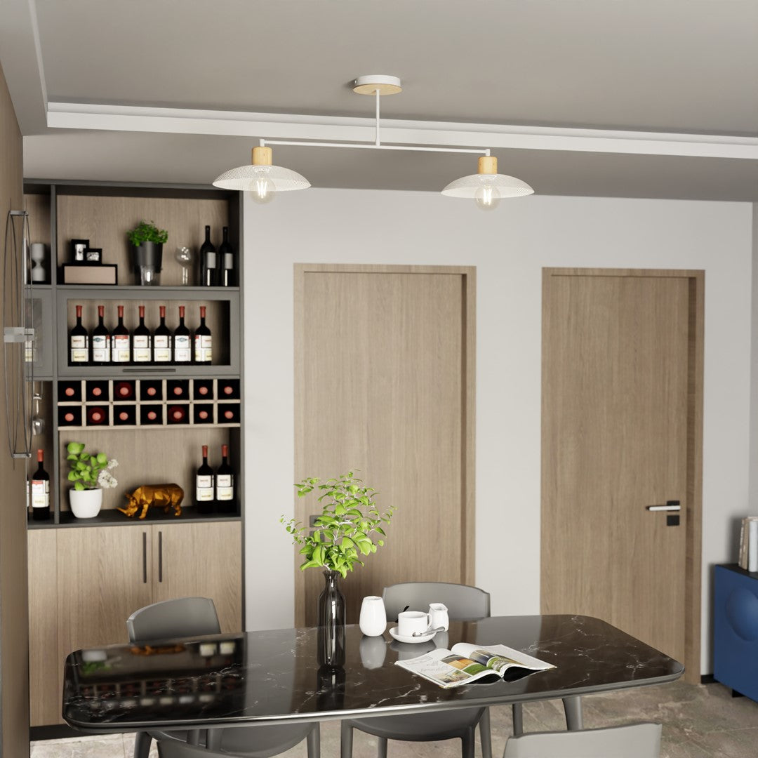 Kobe 2-light white pendant light