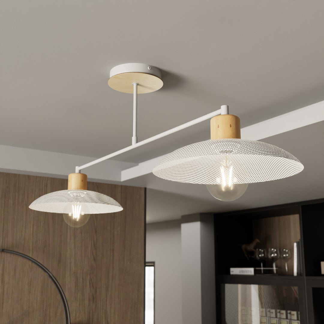 Kobe 2-light white pendant light