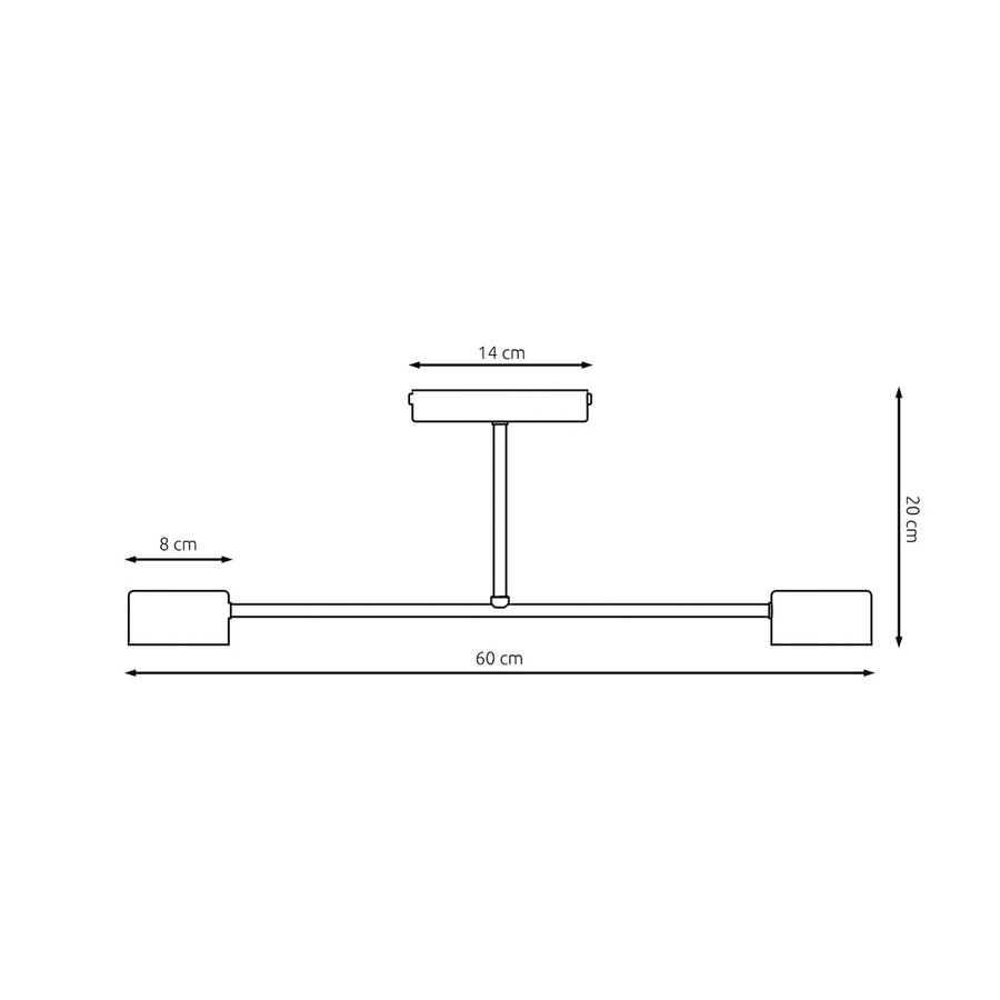 Halo 2-light flush mount black