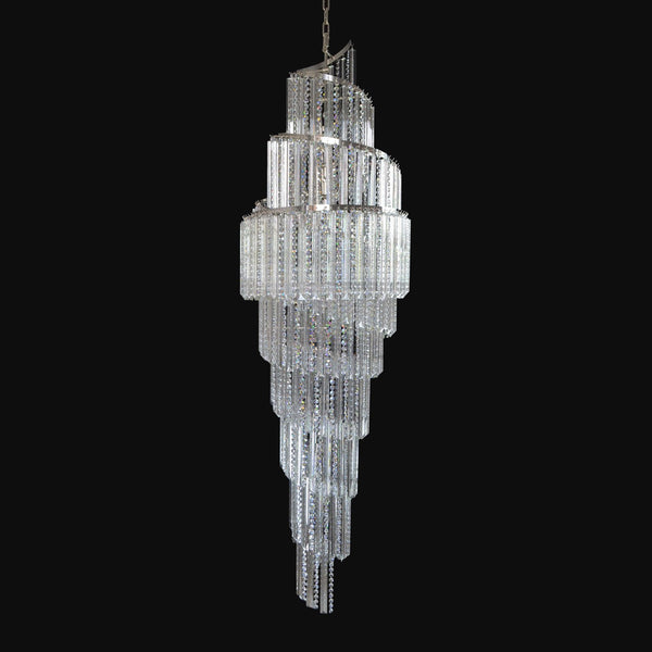 Spiral crystal pendant light