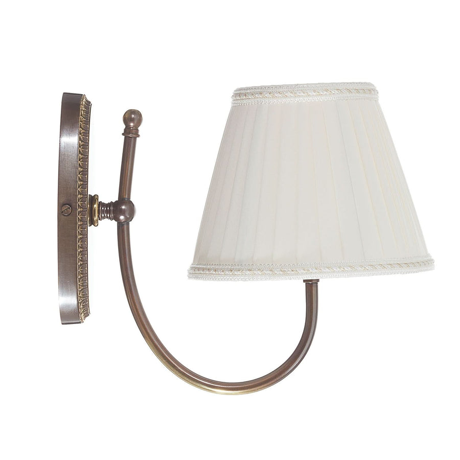Applique murale Classic en tissu, ivoire et laiton ancien, hauteur 25 cm