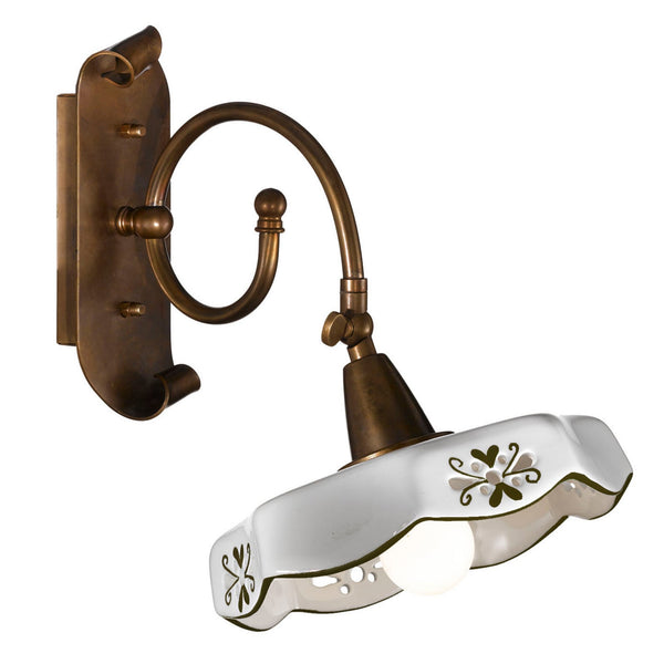 Applique murale Marostica en laiton, marron, hauteur 29 cm