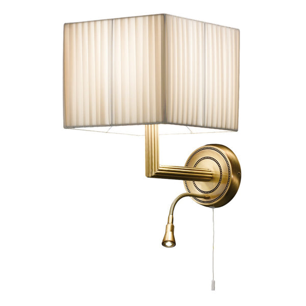 Applique murale Imperial en métal, laiton satiné et ivoire, 2 lumières, hauteur 44 cm