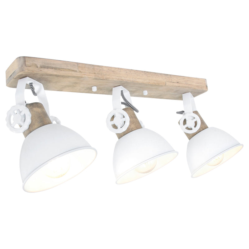 3-Light White Industrial Ceiling Light