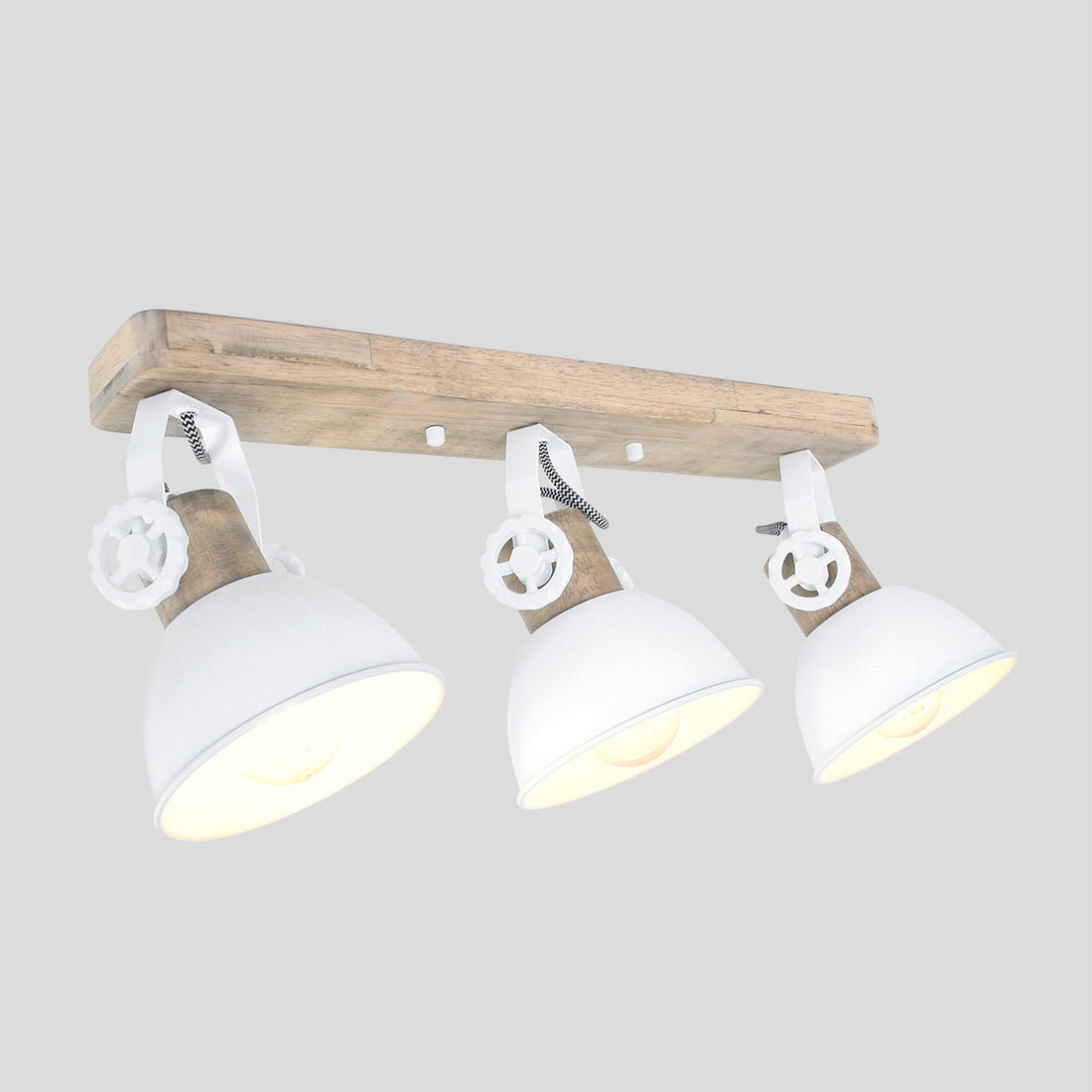 3-Light White Industrial Ceiling Light