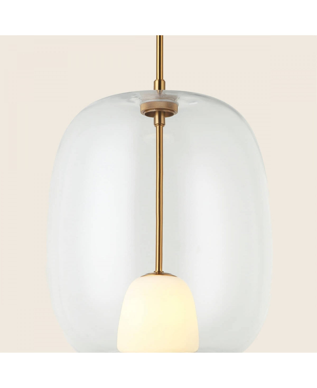 Suspension ZAMBELIS D300 G9 DESIGN Verre et Dore Mat Sans Source 22057