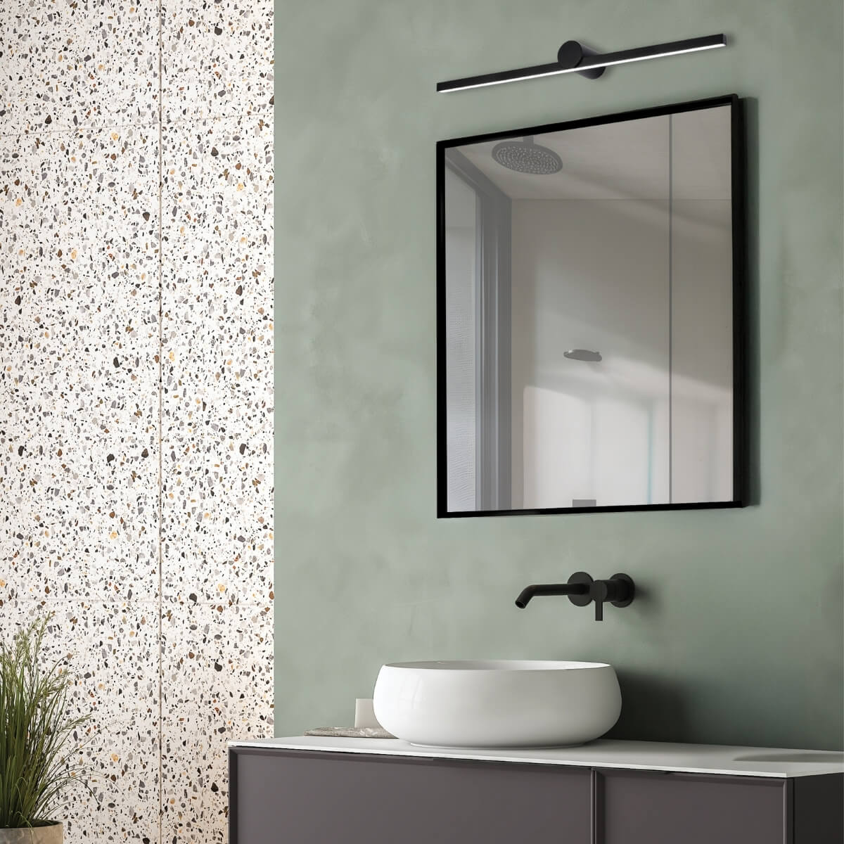 Applique Salle de Bain ZAMBELIS 17W IP54 DESIGN Noir Sable 22125
