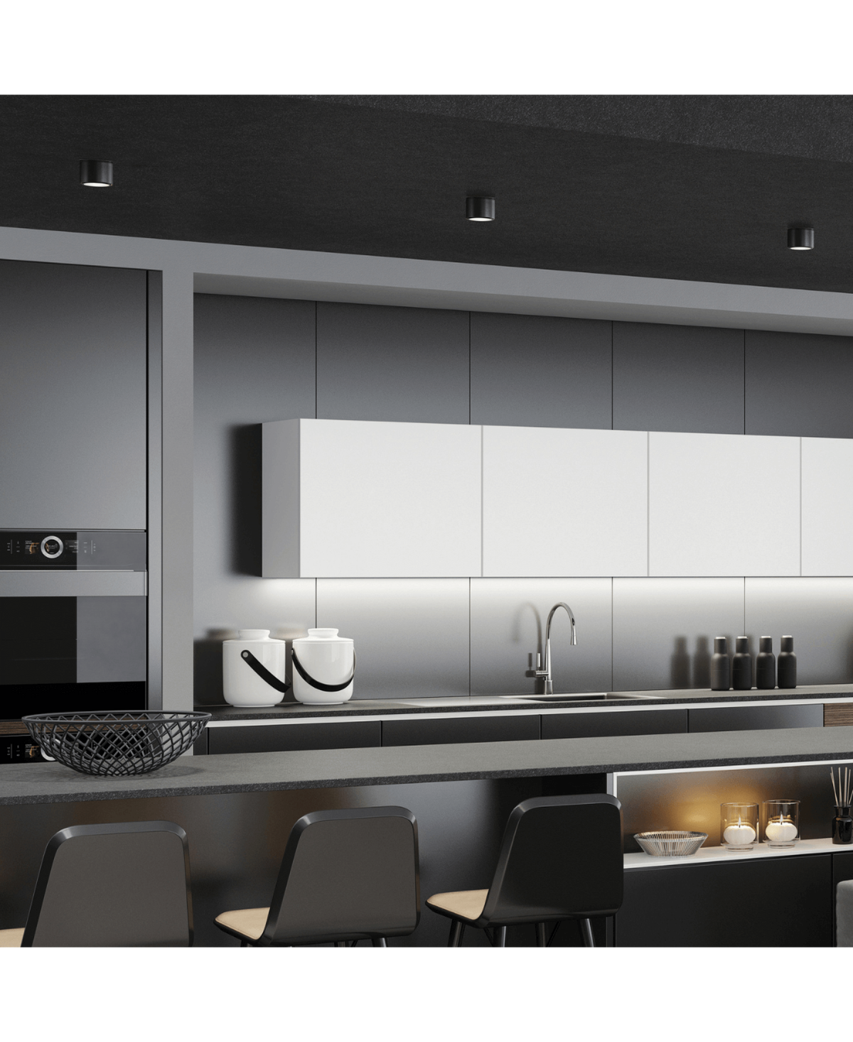 Plafonnier ZAMBELIS D110 8W DESIGN Noir Sable 22134