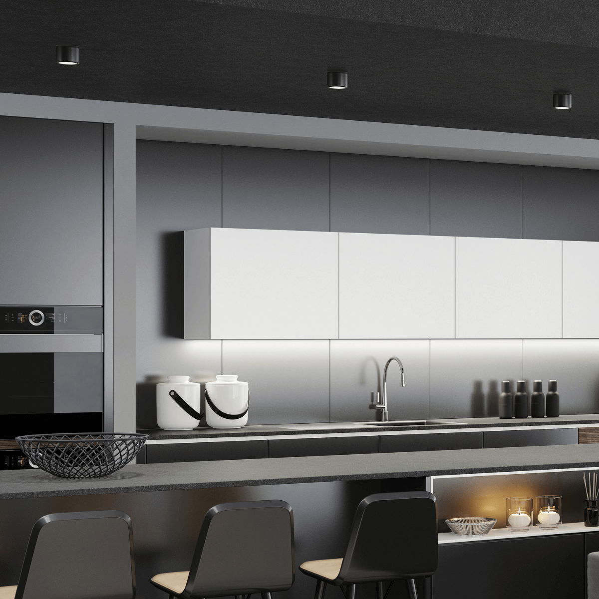 Plafonnier ZAMBELIS D110 8W DESIGN Noir Sable 22134