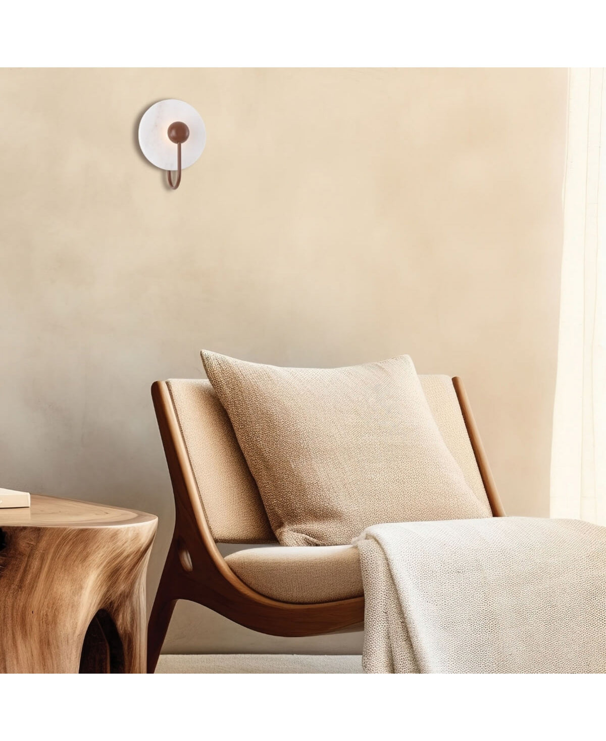 Applique ZAMBELIS D160 3W DESIGN Marbre Blanc et Corten