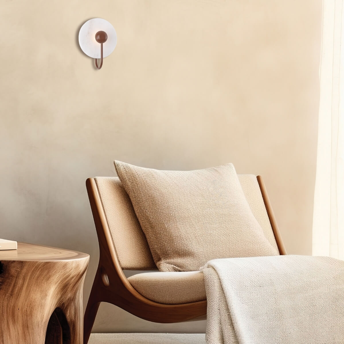 Applique ZAMBELIS D160 3W DESIGN Marbre Blanc et Corten