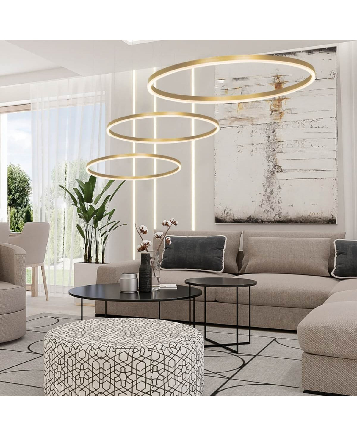 Suspension ZAMBELIS D800 57W Dimmable DESIGN Dore Mat 22240