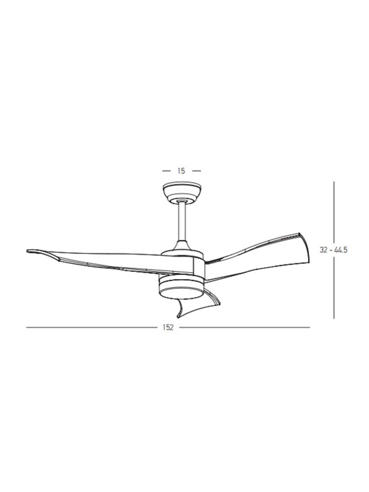 Ventilateur ZAMBELIS D1520 avec Telecommande DESIGN Blanc Mat 23003