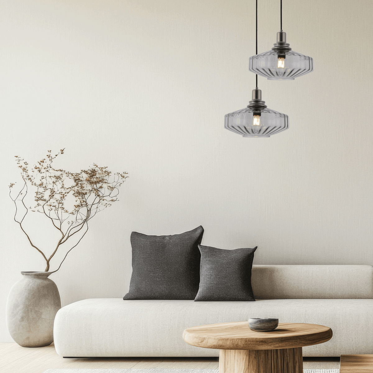 Suspension ZAMBELIS D280 E27 DESIGN Gris fonce Sans Source 23012