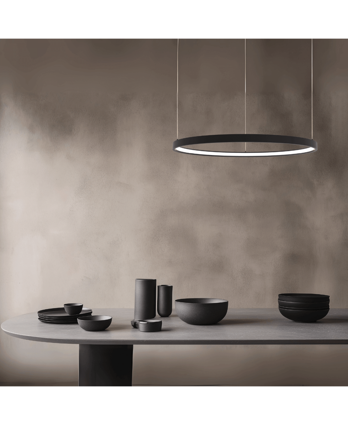 Suspension ZAMBELIS D600 28W Dimmable DESIGN Noir Mat 23033