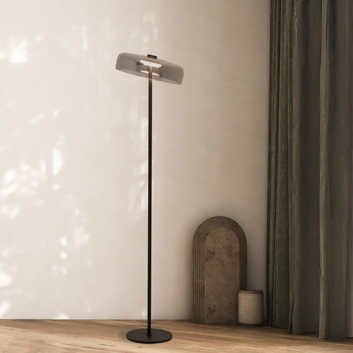 Lampe sur Pied ZAMBELIS 15W DESIGN Noir Mat 23055