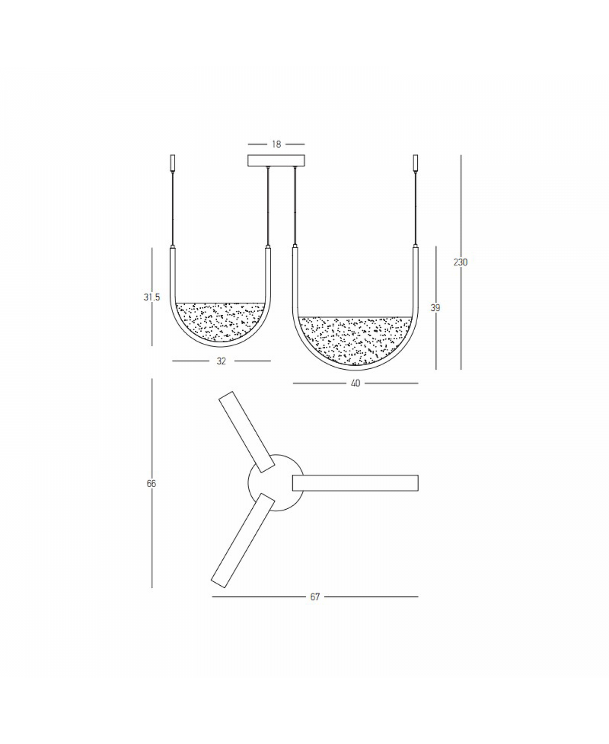 Suspension ZAMBELIS 54W Dimmable DESIGN Noir Mat 23168