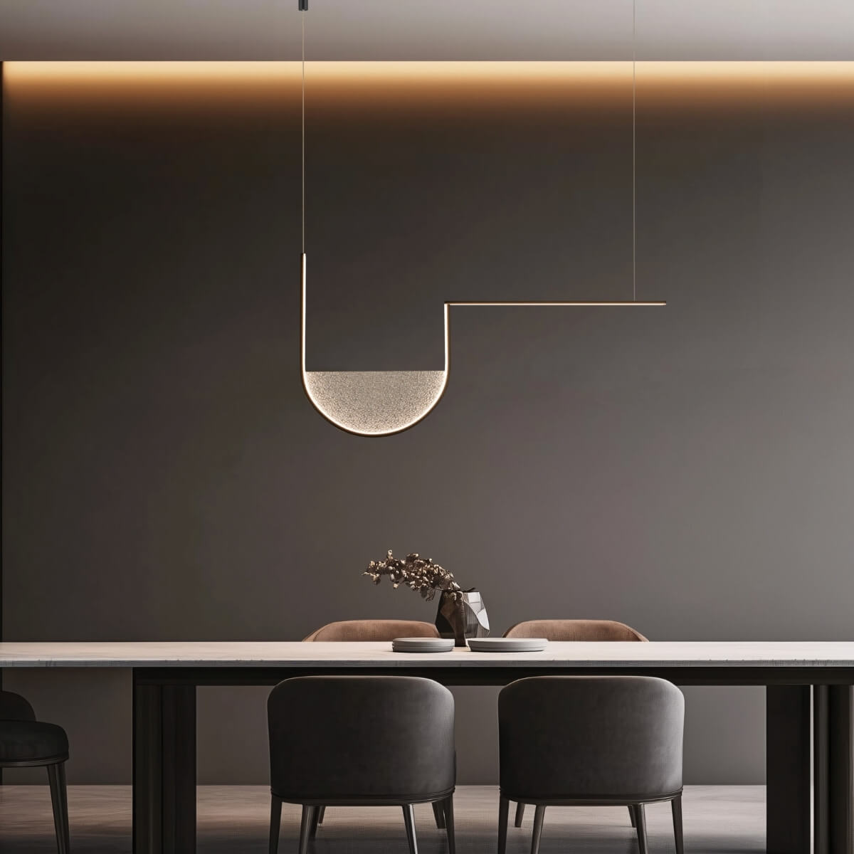 Suspension ZAMBELIS 35W Dimmable DESIGN Noir Mat et Gris 23170