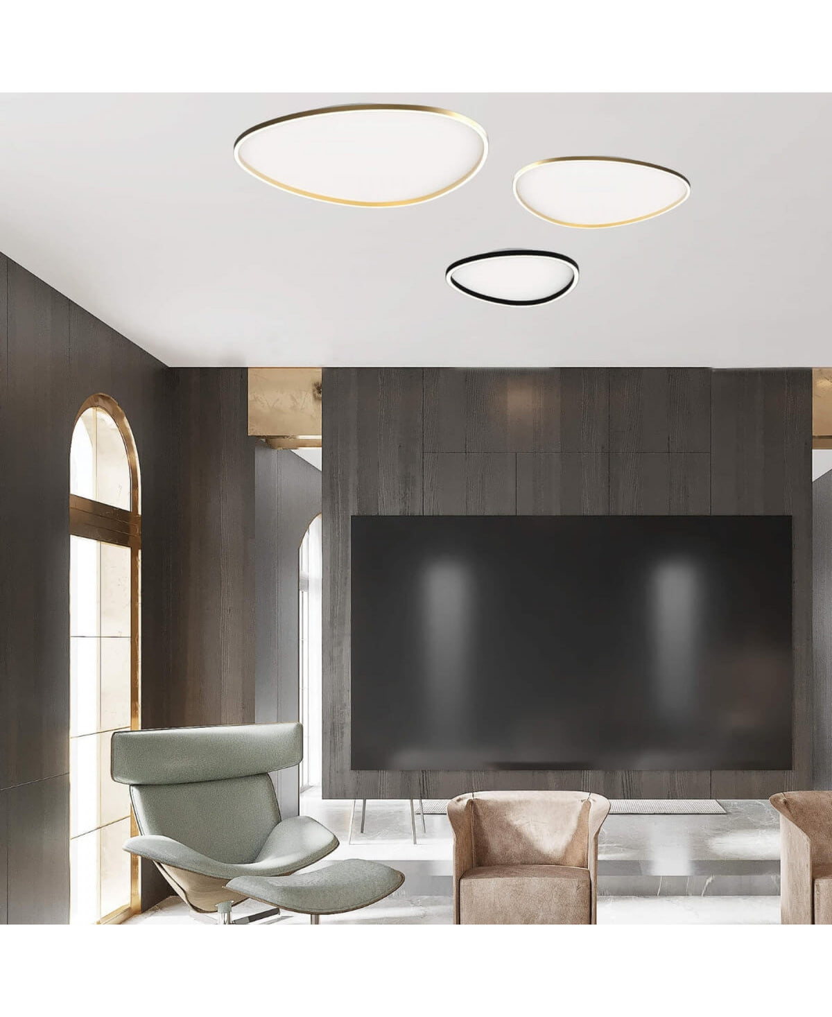 Plafonnier ZAMBELIS 58W Dimmable DESIGN Or Mat 23213