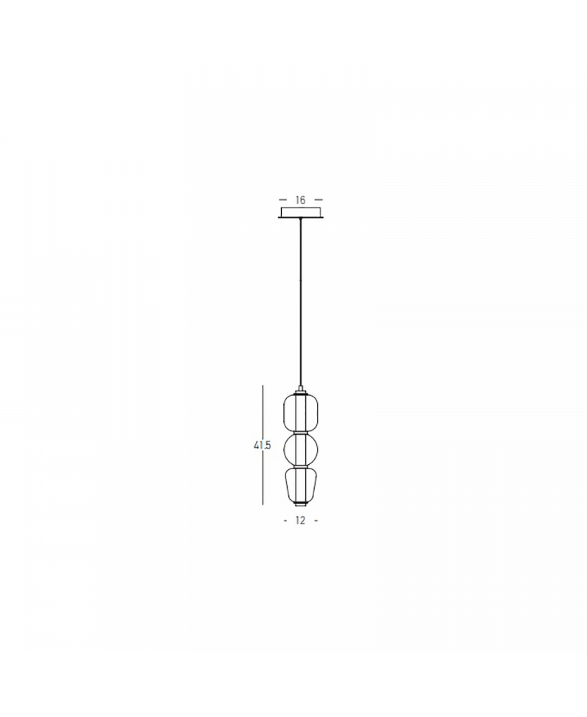 Suspension ZAMBELIS D160 12W DESIGN Noir Mat