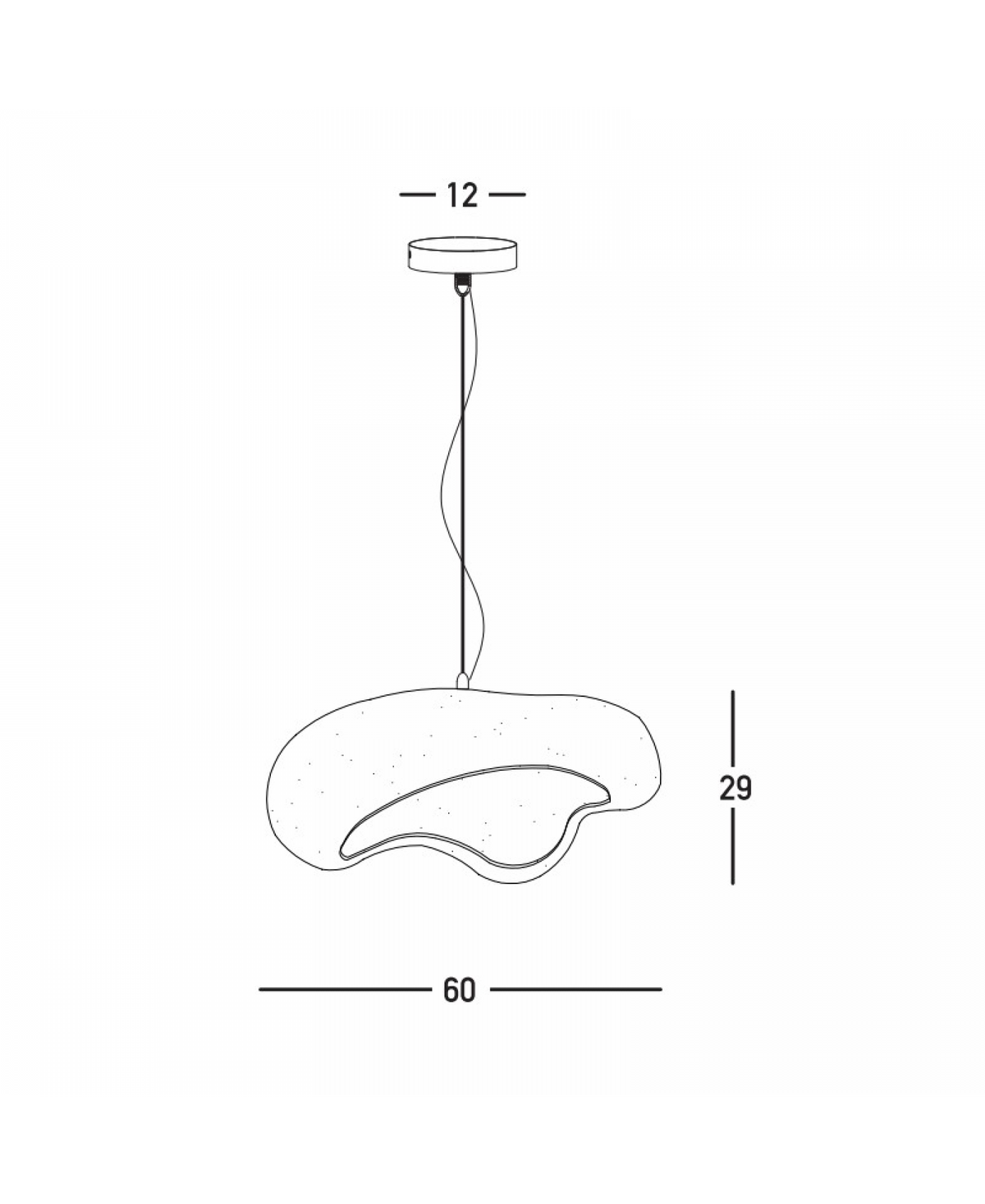 Suspension ZAMBELIS D600mm E27 15W DESIGN Fibre de Verre Sans Source 23343 FS