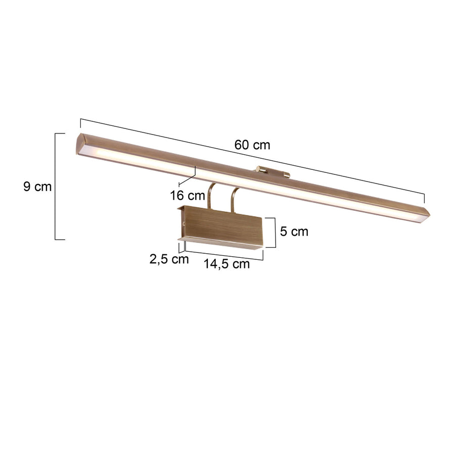 Applique murale LED pour tableau en bronze
