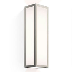 Applique murale LED Bauhaus 1 N en acier, nickel et blanc, hauteur 30 cm, IP44