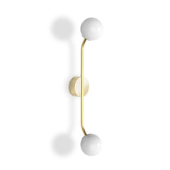 Applique murale Pep Two en verre, or mat, 2 lumières, hauteur 49,5 cm