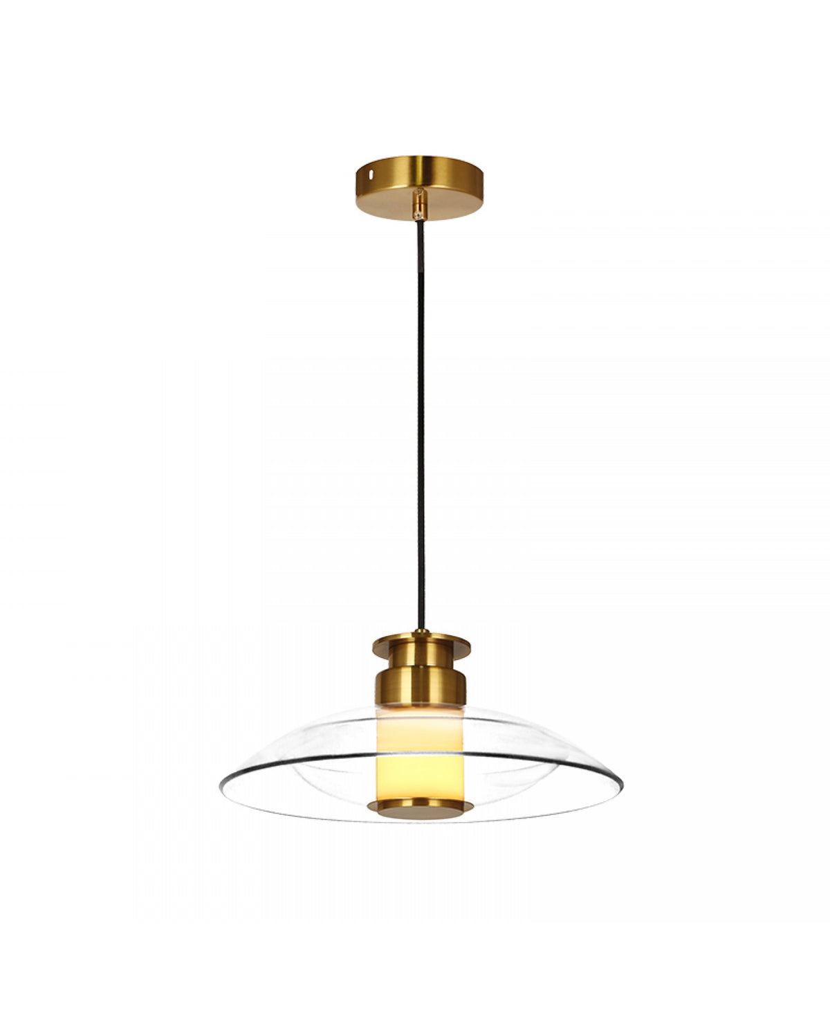 Suspension ZAMBELIS D300 10W Dimmable DESIGN Laiton Brosse et Verre 25141
