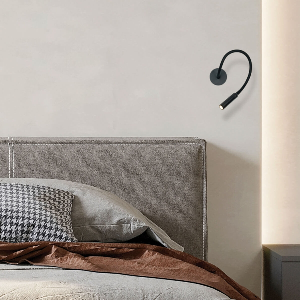 Applique Murale ZAMBELIS Lecture Encastrable 3W Interrupteur DESIGN Noir Sable 25151